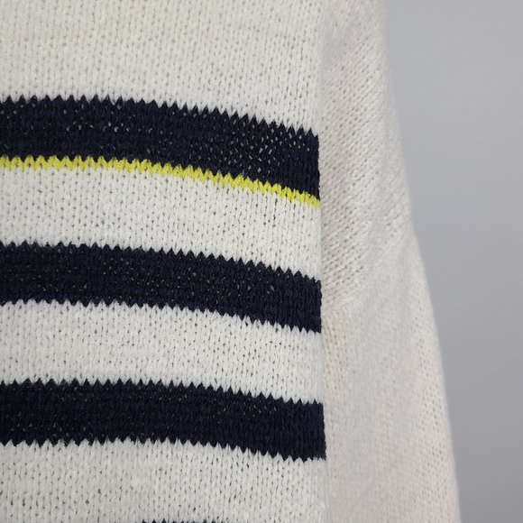 LOFT Cream and Navy Striped Sweater - Picture 8 of 12